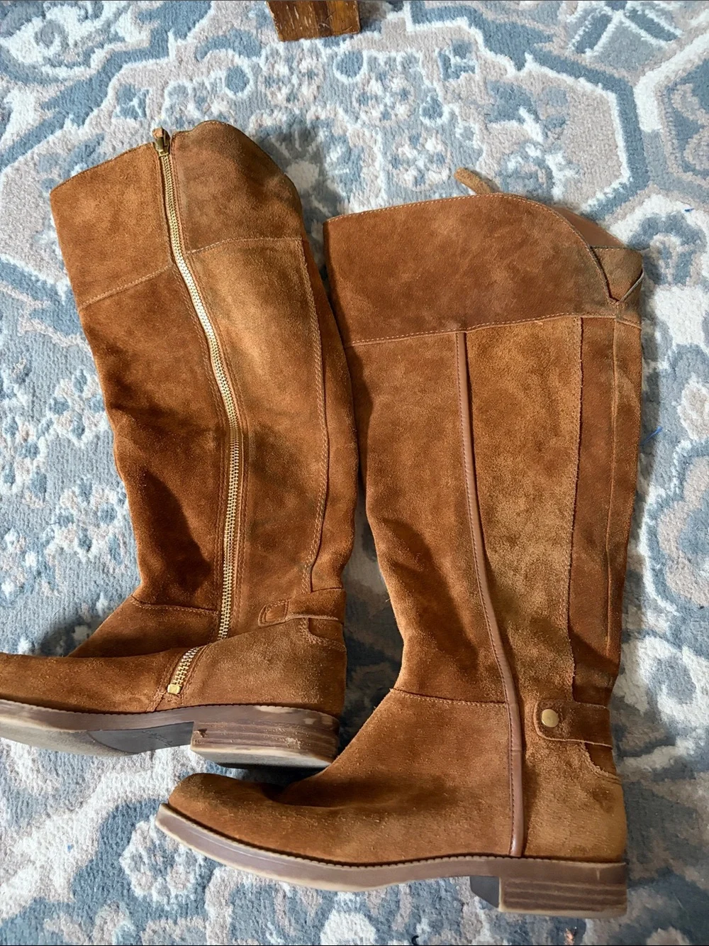 Franco Sarto Chestnut Suede Over-the-Knee Riding Boots